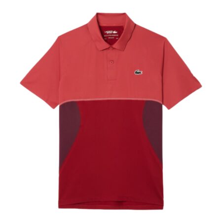 Lacoste Tennis x Novak Djokovic Ultra-Dry Polo Shirt Pink/Bordeaux